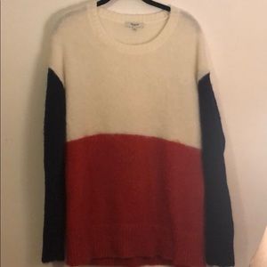 Madewell Mohair Colorblock Crewneck Sweater